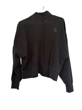 The North Face Black Relaxed Mock Neck Pullover Sweatshirt -M